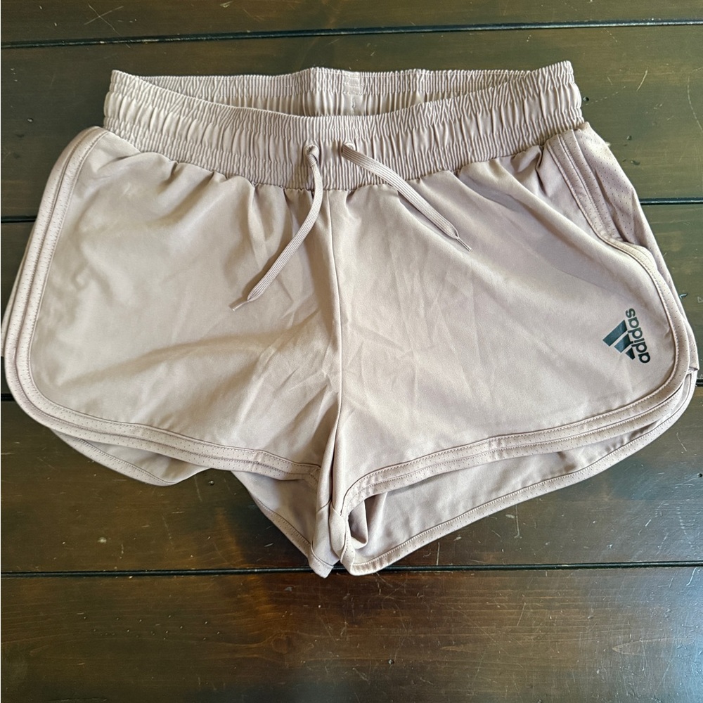Adidas Light Pink Sweat wicking Lined Athletic Shorts with Elastic Waistband